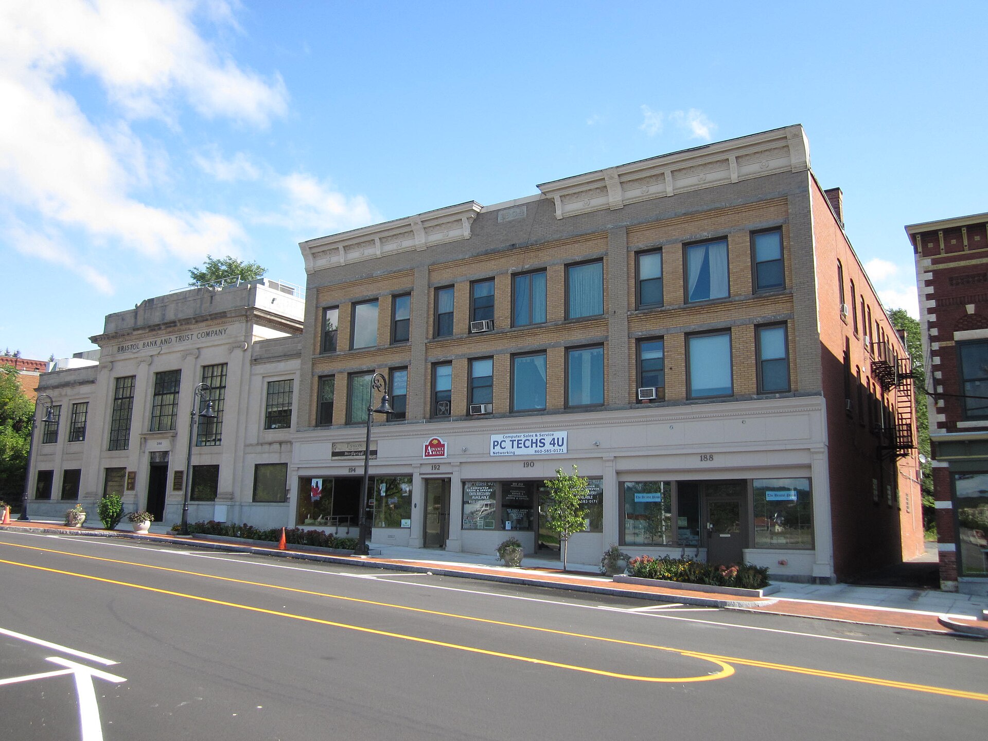 Main Street in downtown Bristol, Connecticut