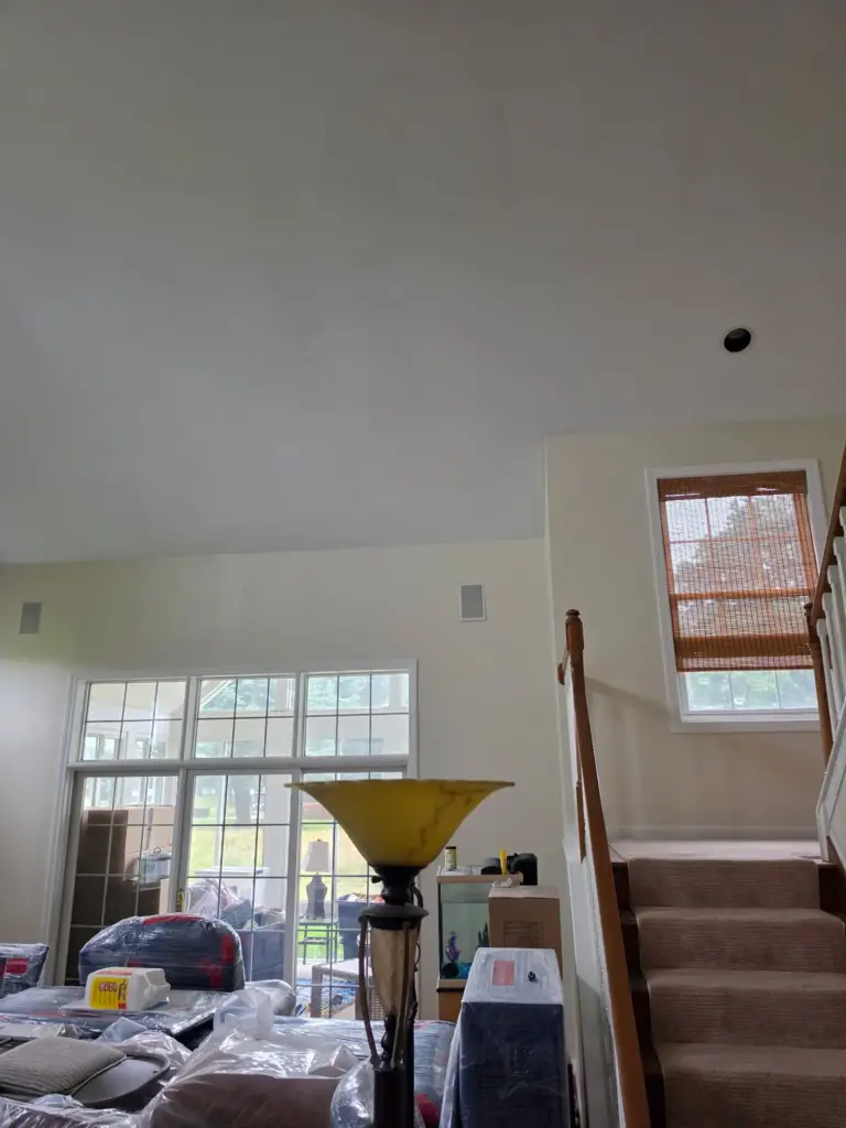 Repaired and repainted ceiling and walls in a Cromwell CT condo living room